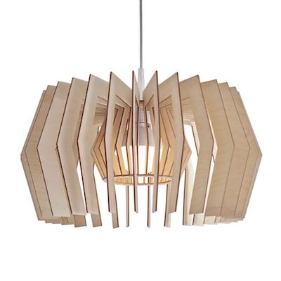 Modern designer pendant light made of wood - Equi lamp made of birch plywood