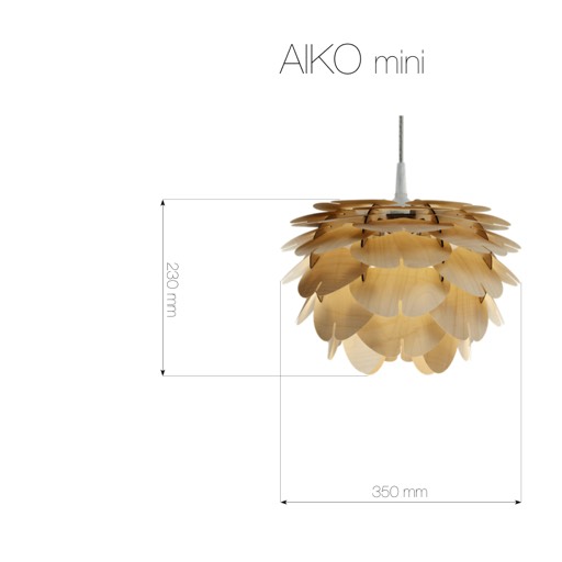Aiko Mini small wooden ceiling lamp measurements