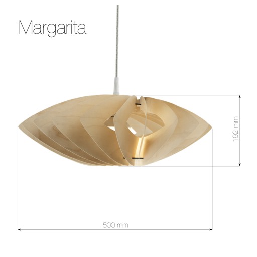 Margarita designer wooden ceiling lamp measurements