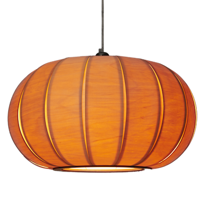 Tagerine - pendant light made of thin stripes of wood